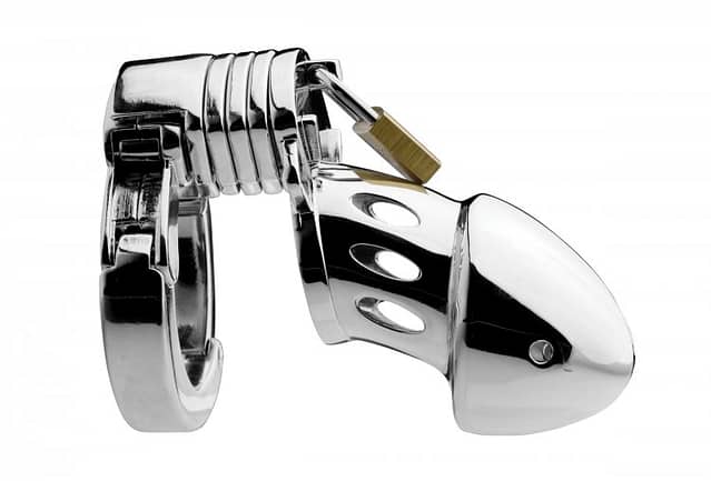 Adjustable Locking Chastity Cage Side View
