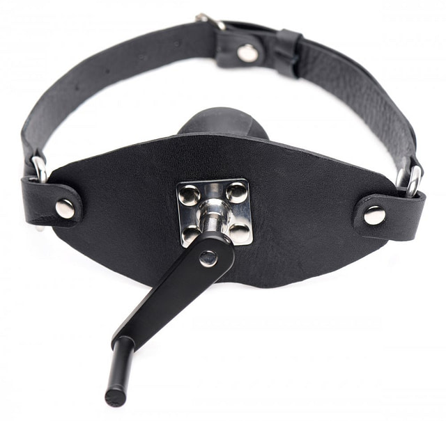 Open Wide Cranking Ball Gag Front View