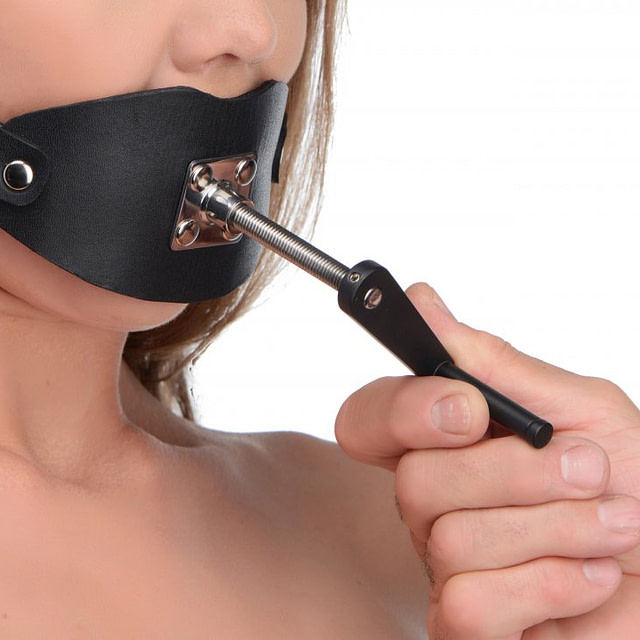 Open Wide Cranking Ball Gag With Model