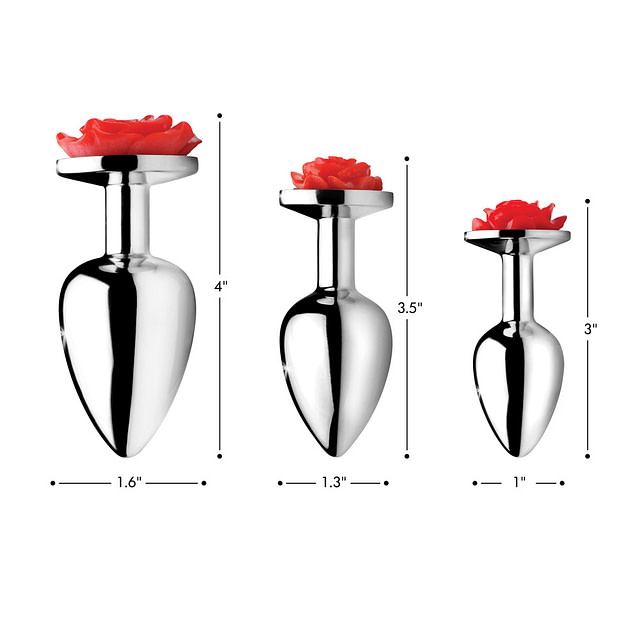 Red Rose Anal Plug Sizes