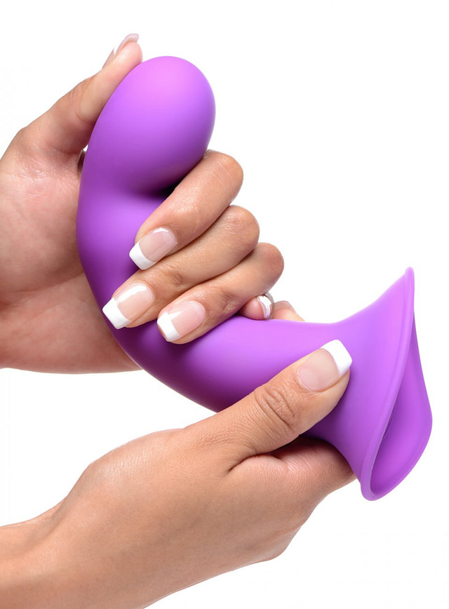 Squeezable Rippled Dildo Bending