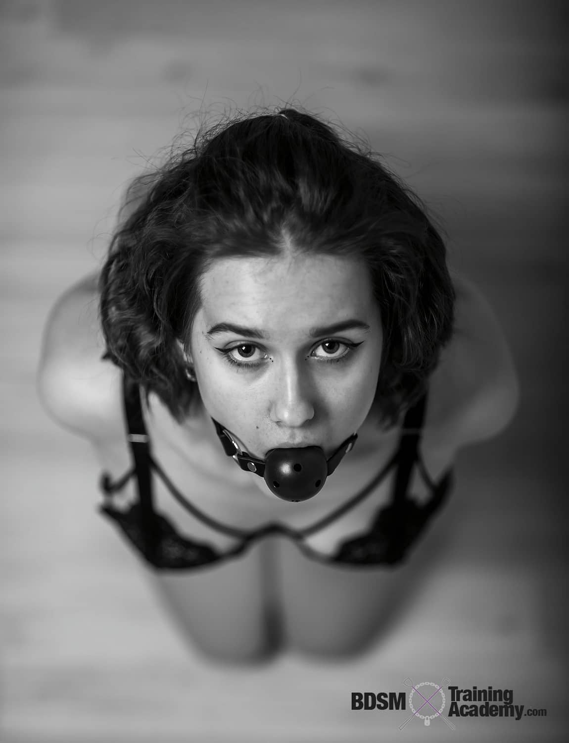 BDSM Fear Play with submissive on their knees and gagged