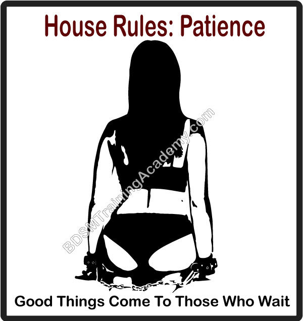 BDSM house rules patience